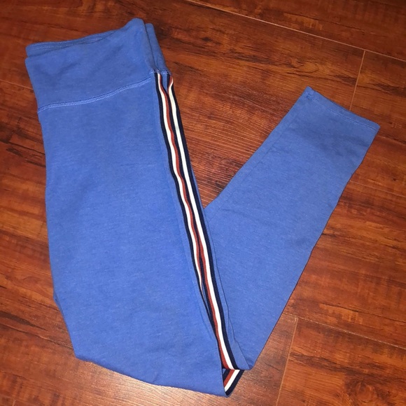aerie Pants - Aerie Blue Leggings with red white blue stripe